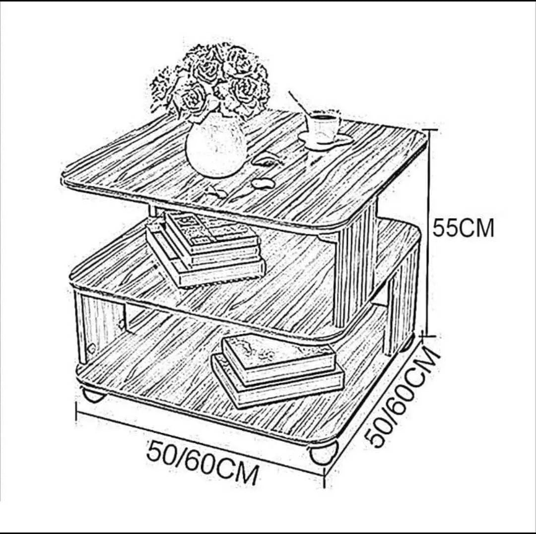 Modern Wooden Coffee Table | Black Side Table 50x50x55cm | Stylish Home Furniture | Easy Assembly
