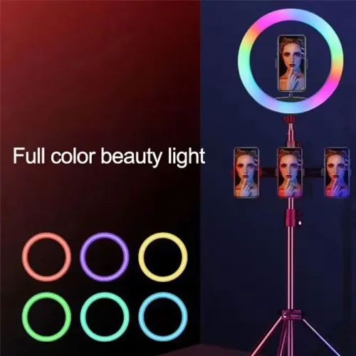 RGB LED Ring Light | 26cm light with Phone Clip wall Phone Video Beauty