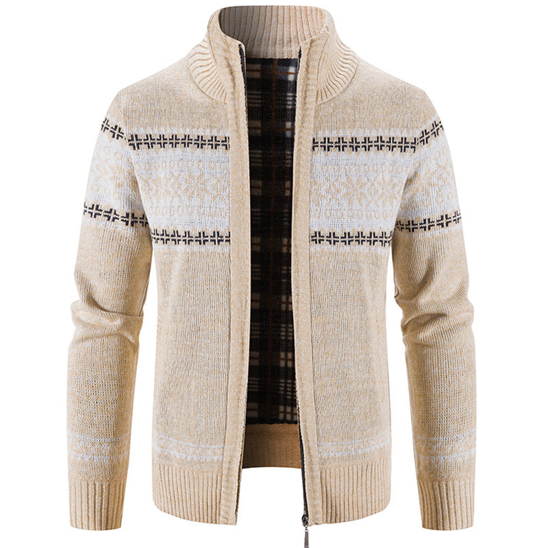 Men's Fleece Cardigan Sweater - Thick Winter Zipper Coat