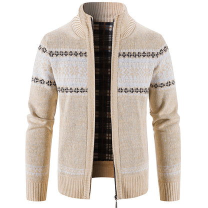 Men's Fleece Cardigan Sweater - Thick Winter Zipper Coat