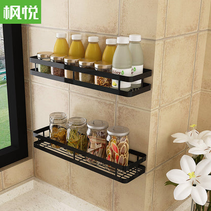 Wall Mounted Kitchen Spice Rack | No-Drill Bathroom Storage Organizer | Multi-functional Seasoning Holder