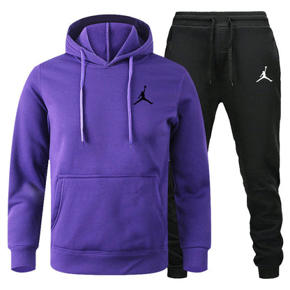 Men's Winter Fleece Tracksuit 2-Piece Set | European American Style Leisure Sports Suit | Warm Sweater