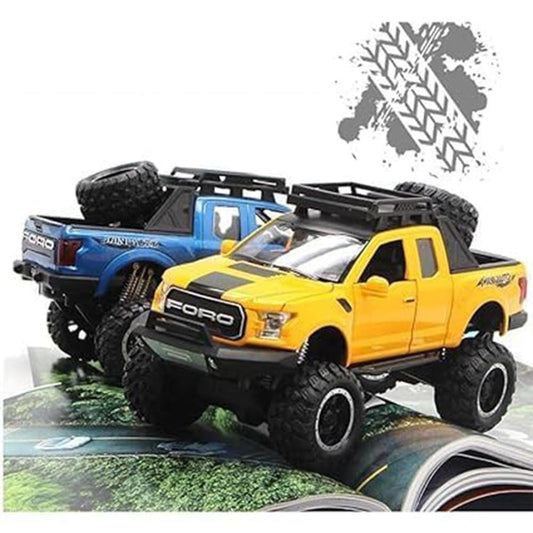 Ford F-150 Raptor Pickup Truck Toy Model – Touch Sensor Activated, Realistic Sound & Light, Durable Pull-Back Truck Toy for Kids (Random Colors) h1