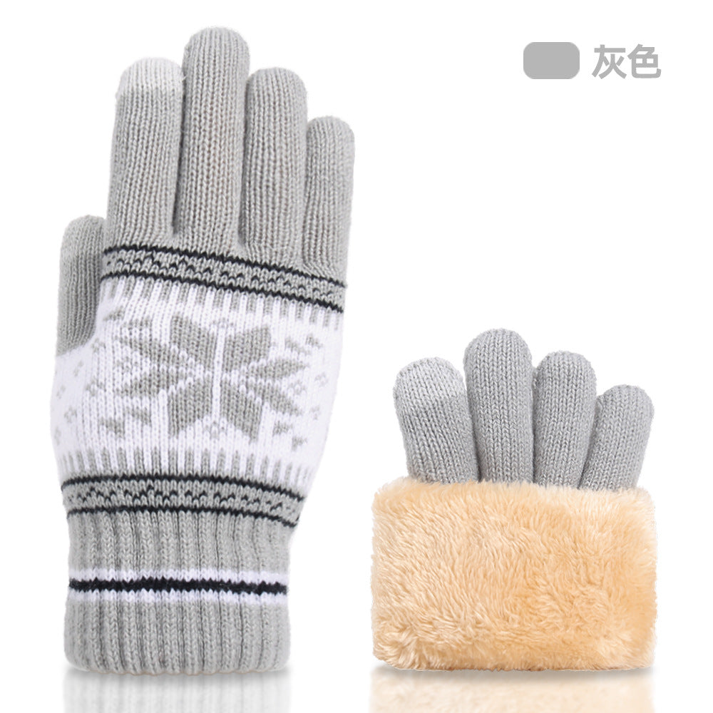Knitted Wool Touchscreen Gloves | Snowflake Winter Gloves for Men & Women | Warm Magic Stretch Gloves