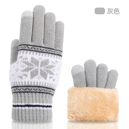 Knitted Wool Touchscreen Gloves | Snowflake Winter Gloves for Men & Women | Warm Magic Stretch Gloves