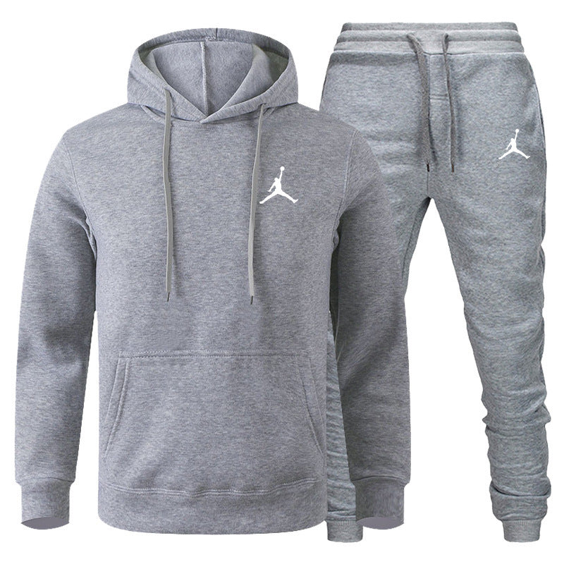 Men's Winter Fleece Tracksuit 2-Piece Set | European American Style Leisure Sports Suit | Warm Sweater