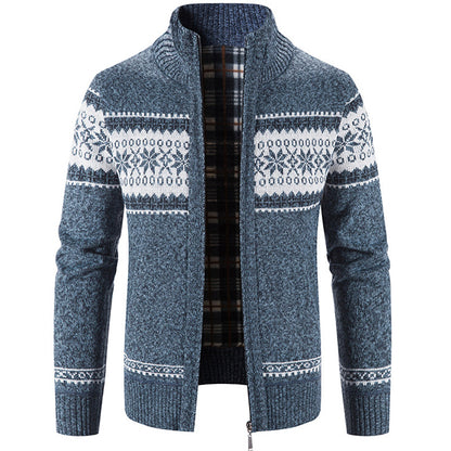 Men's Fleece Cardigan Sweater - Thick Winter Zipper Coat
