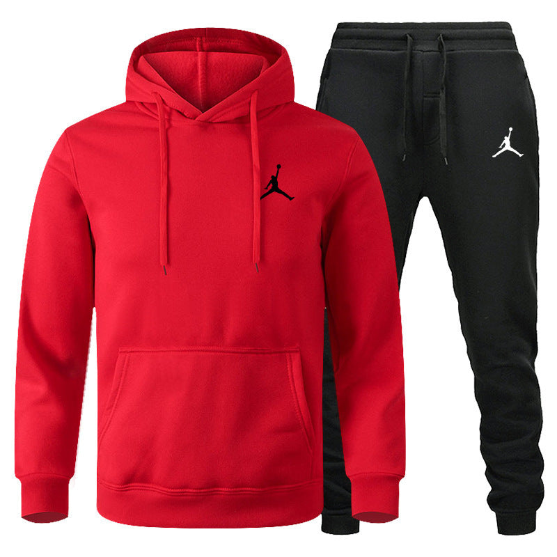 Men's Winter Fleece Tracksuit 2-Piece Set | European American Style Leisure Sports Suit | Warm Sweater