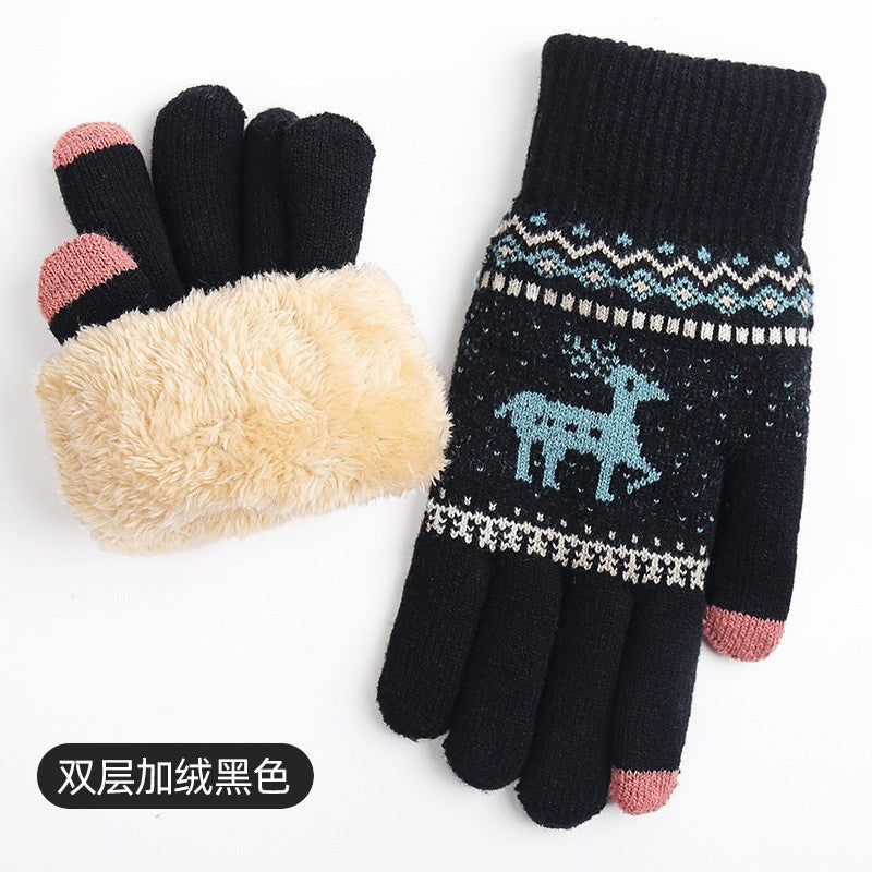 Knitted Wool Touchscreen Gloves | Snowflake Winter Gloves for Men & Women | Warm Magic Stretch Gloves