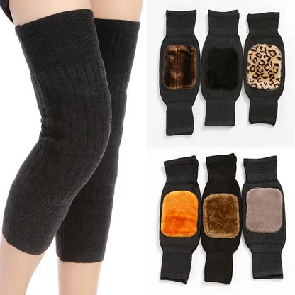 1 Pair Winter Thermal Knee Warmers – Soft Warm Knee Protector for Pain Relief & Cold Weather Support (Random Color) h1