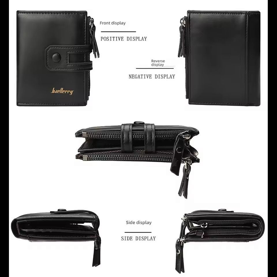 Original Buffalo Leather Trifold Wallet for Men – Black | Genuine Leather Men's Wallet h1