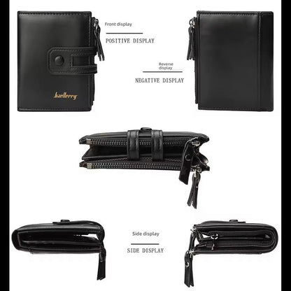 Original Buffalo Leather Trifold Wallet for Men – Black | Genuine Leather Men's Wallet h1