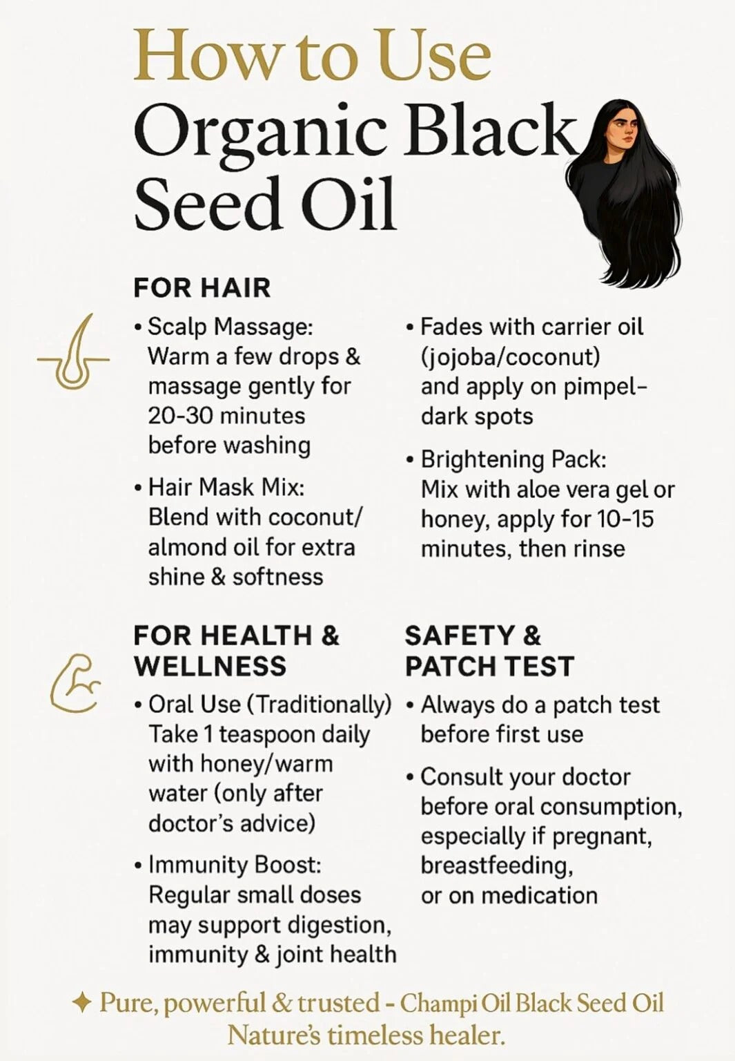 Organic Black Seed Oil – 100% Pure Cold-Pressed Kalonji Oil for Hair, Skin & Immune Support (Antioxidant-Rich)h1