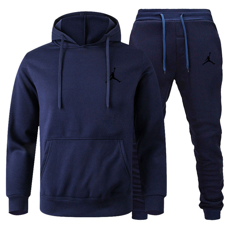 Men's Winter Fleece Tracksuit 2-Piece Set | European American Style Leisure Sports Suit | Warm Sweater