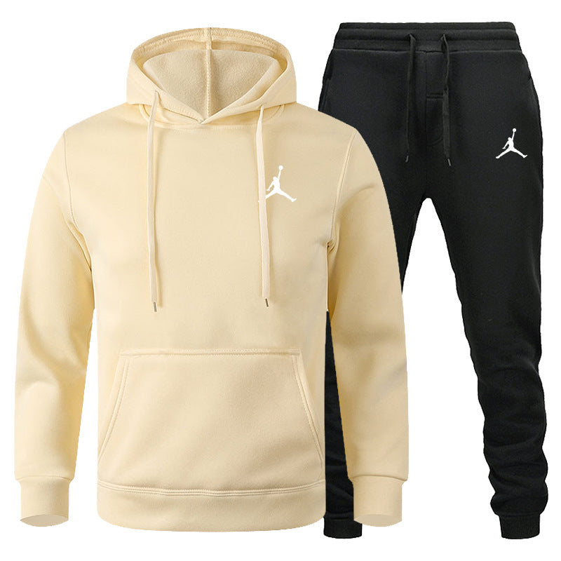 Men's Winter Fleece Tracksuit 2-Piece Set | European American Style Leisure Sports Suit | Warm Sweater