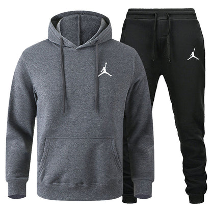 Men's Winter Fleece Tracksuit 2-Piece Set | European American Style Leisure Sports Suit | Warm Sweater