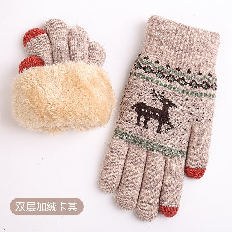 Knitted Wool Touchscreen Gloves | Snowflake Winter Gloves for Men & Women | Warm Magic Stretch Gloves