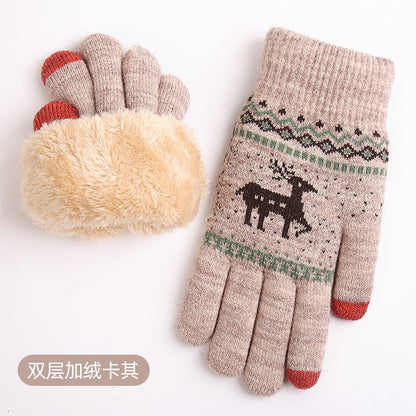 Knitted Wool Touchscreen Gloves | Snowflake Winter Gloves for Men & Women | Warm Magic Stretch Gloves