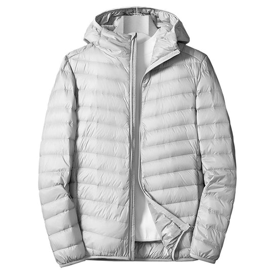 Men's White Duck Down Jacket | Lightweight Winter Puffer Coat | Large Size Casual Short Jacket 2024