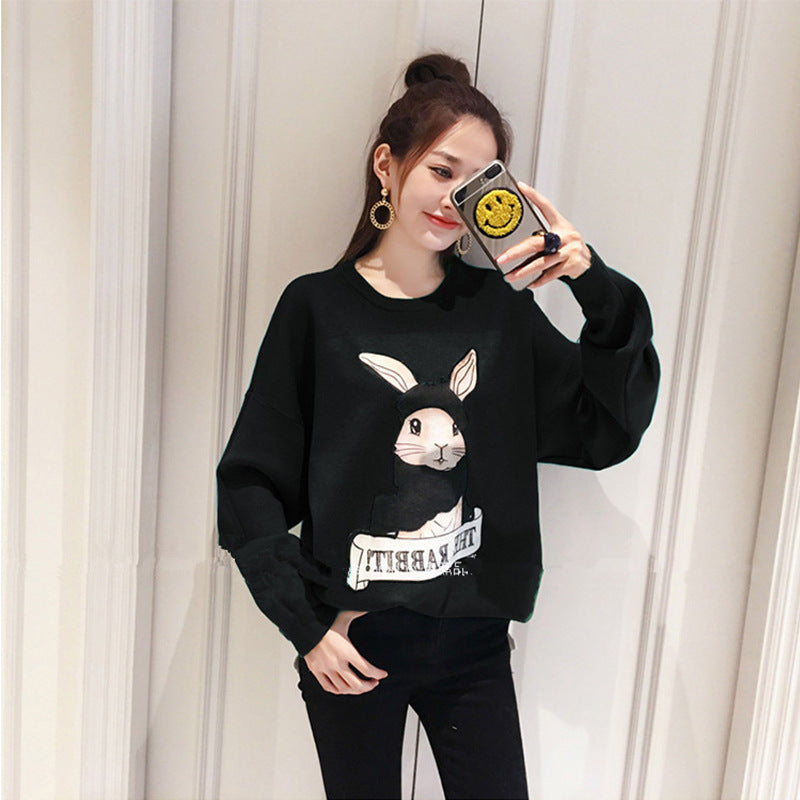 Women's Fleece Sweatshirt Dress | Long Sleeve Mid-Length Korean Style | Loose Winter Dress for Students