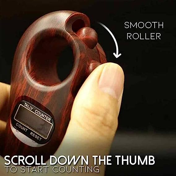 Digital Tasbeeh Counter with Qibla Compass & Rotating Prayer Beads – Portable Finger Japa (Random Color) h1