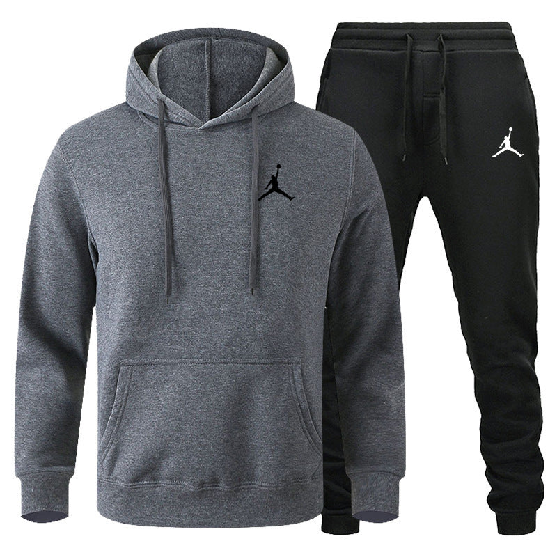 Men's Winter Fleece Tracksuit 2-Piece Set | European American Style Leisure Sports Suit | Warm Sweater