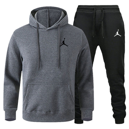 Men's Winter Fleece Tracksuit 2-Piece Set | European American Style Leisure Sports Suit | Warm Sweater
