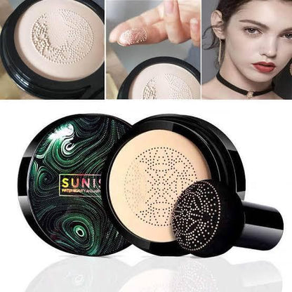 Air Cushion Mushroom Foundation | Full Coverage Liquid Foundation | Natural Shade | Moisturizing & Breathable | 1 Pc