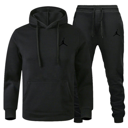 Men's Winter Fleece Tracksuit 2-Piece Set | European American Style Leisure Sports Suit | Warm Sweater