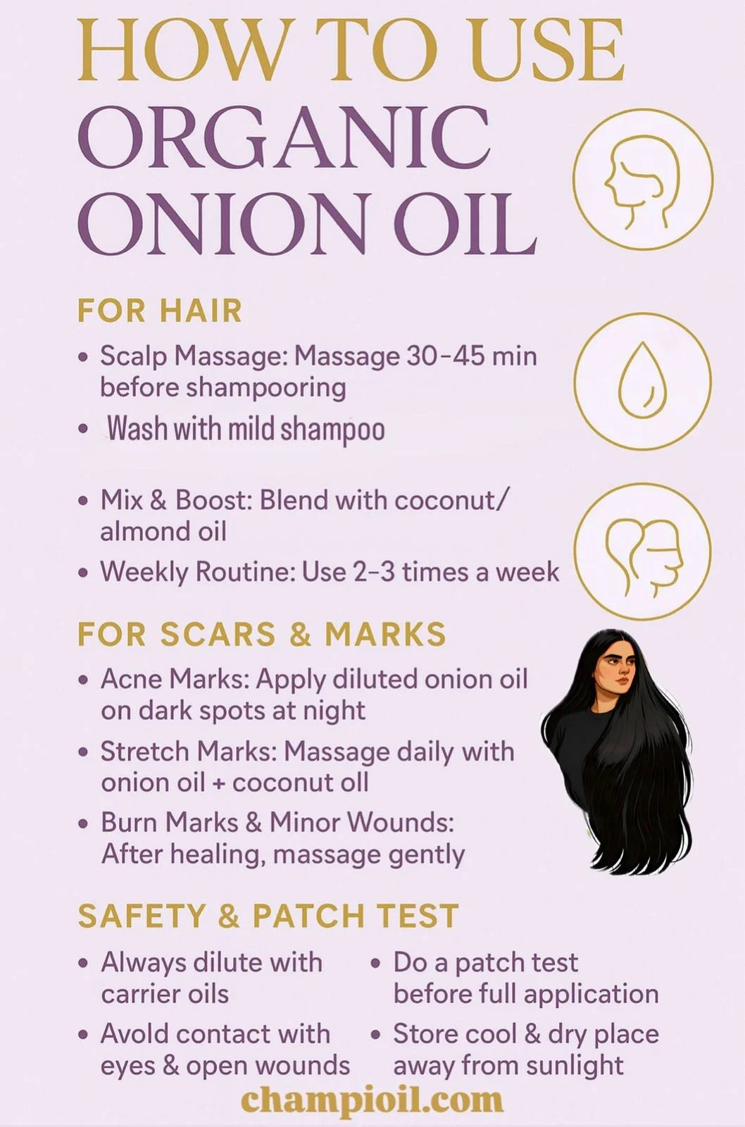 Organic Onion Oil – 100% Pure Cold-Pressed Hair Oil for Hair Growth, Dandruff Control & Shine h1