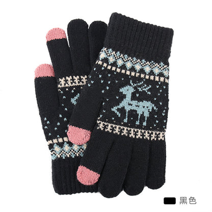 Knitted Wool Touchscreen Gloves | Snowflake Winter Gloves for Men & Women | Warm Magic Stretch Gloves