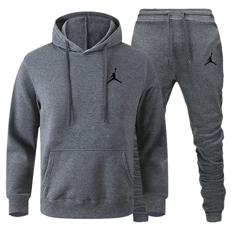 Men's Winter Fleece Tracksuit 2-Piece Set | European American Style Leisure Sports Suit | Warm Sweater