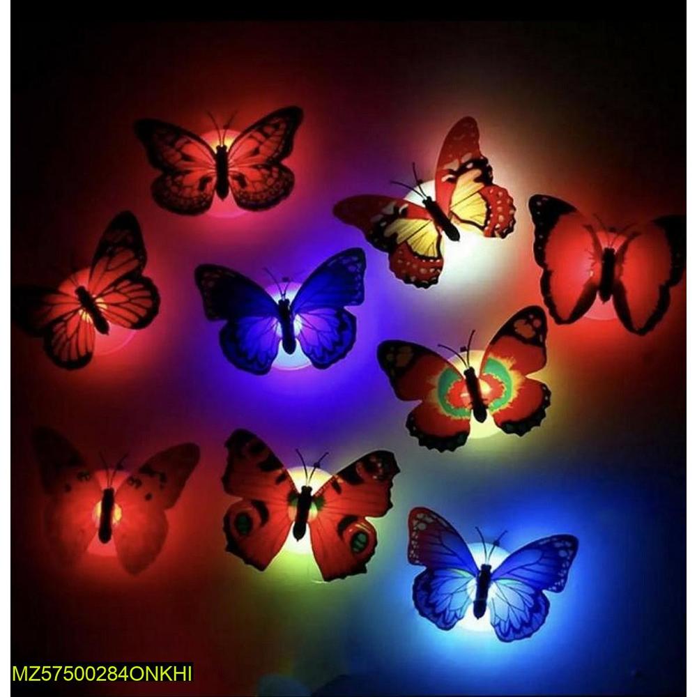 LED Butterfly Night Light 6 Pack | Color Changing Wall Decor | Kids Room Glow in Dark Lights