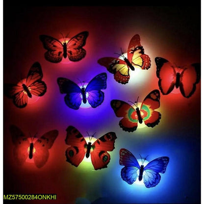 LED Butterfly Night Light 6 Pack | Color Changing Wall Decor | Kids Room Glow in Dark Lights