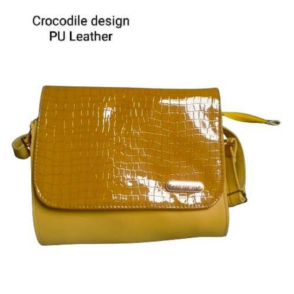 Women's PU Leather Shoulder Bag | Plain Design 8.5x8.5" | Adjustable Strap Zip Closure | 2 Pockets