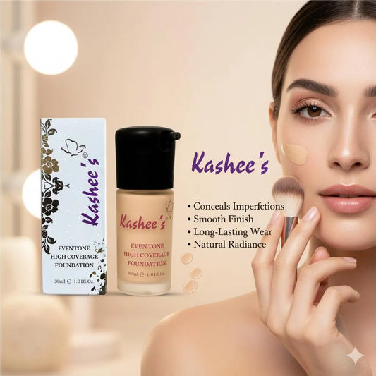 Kashee's Even Tone High Coverage Foundation | Matte & Poreless | 24H Long-Lasting Coverage | Conceals Dark Spots & Acne | 1 Pc
