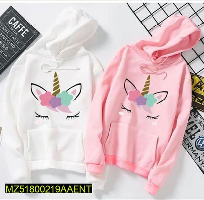 Women's Fleece Printed Hoodie 2-Pack - Pink & White Set