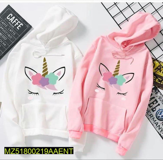Women's Fleece Printed Hoodie 2-Pack - Pink & White Set