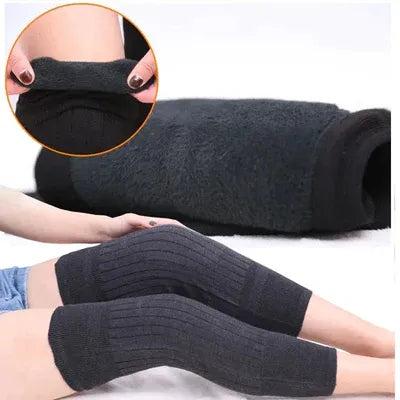 1 Pair Winter Thermal Knee Warmers – Soft Warm Knee Protector for Pain Relief & Cold Weather Support (Random Color) h1