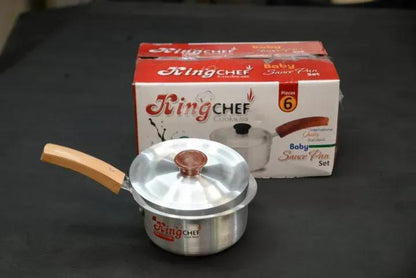 Baby Saucepan Set 3 Pcs | Mini Aluminum Silver Sauce Pan | Small Size Pateli Degchi Cookware Set