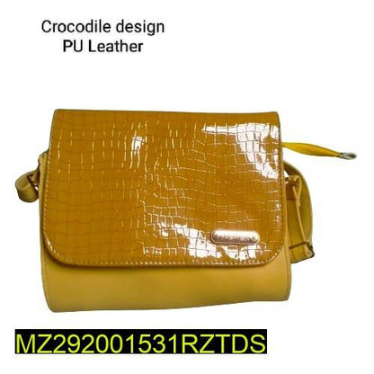 Women's PU Leather Shoulder Bag | Plain Design 8.5x8.5" | Adjustable Strap Zip Closure | 2 Pockets