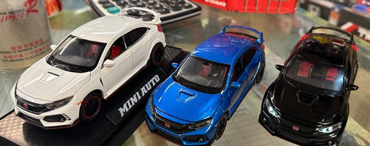 Honda Civic Type-R Die-Cast Model Car – 6-Inch Alloy Racing Toy Car with Touch Sensor Lights & Sound, Pull-Back Action (Random Color) h1