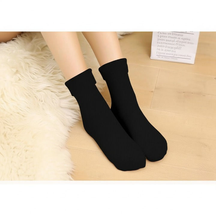 Women’s Woolen Quarter Socks – Pack of 2 | Soft & Warm Winter Wear, Comfortable Daily Use (Black) h1