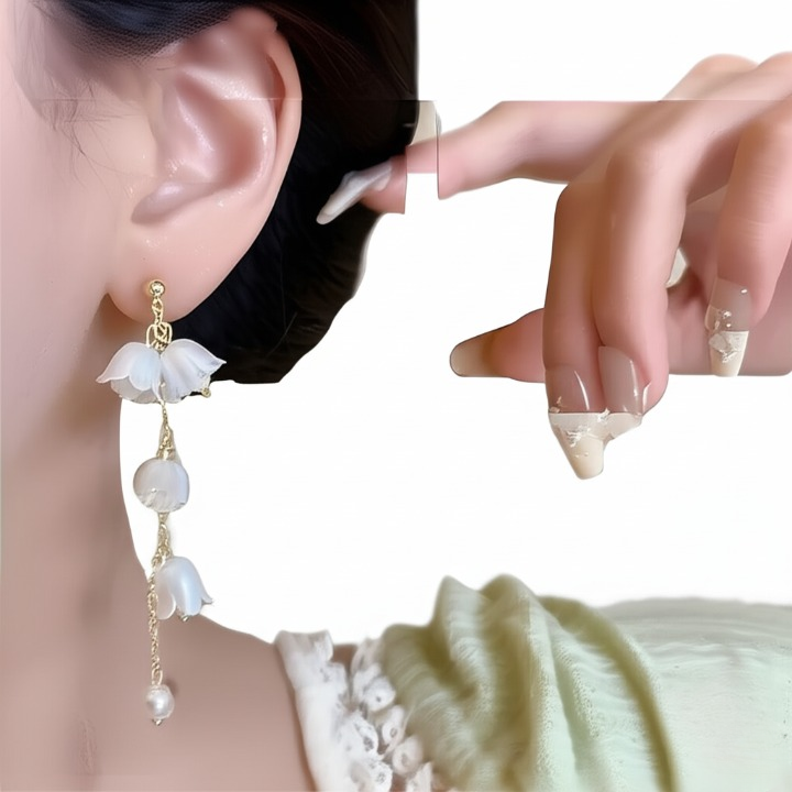 Pearl Korean Flower Earrings for Women – Elegant White Floral Design with Classic Pearl Detailing | Fashion Jewelry for Parties, Weddings & Daily Wear (AWJ-998) h1