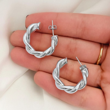 Twisted Sparkling Earrings for Women – Elegant Golden Fashion Jewelry | Stylish Party, Wedding & Daily Wear Studs (WJ-101) h1