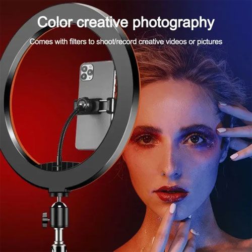RGB LED Ring Light | 26cm light with Phone Clip wall Phone Video Beauty