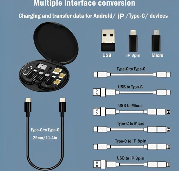 Data Cable Set All Solutions In One | Data Cable Set 60w Fast Charging.