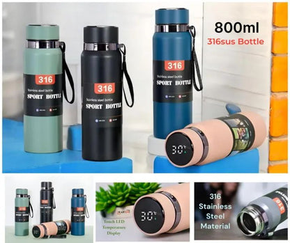 LED Display Temperature 316sus HotnCold Stainless Steel Water Bottle
