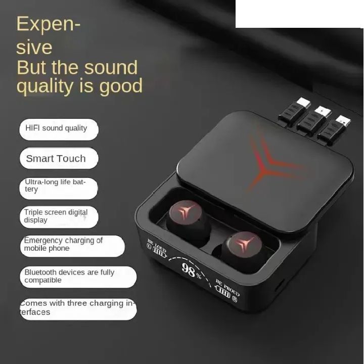 Wireless Earbuds With 3 Cables LED
