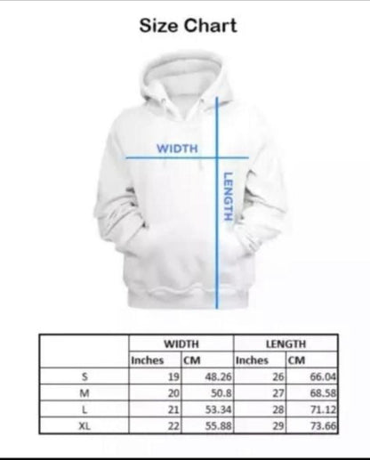 Women's Fleece Printed Pullover Hoodie - White Hooded Top